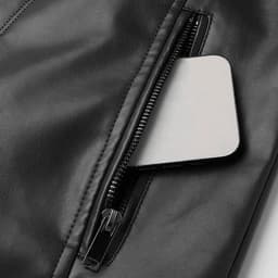 HOOMEUMY Men's Stand Collar Leather Jacket Casual Slim Fit Motorcycle Faux Leather Outerwear Windbreaker Coats with Pockets (Black,S） - Thumbnail 6