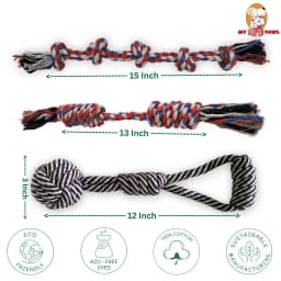 3-Piece Extra Large Washable Rope Toys Combo Pack - Thumbnail 5