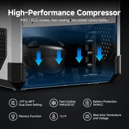 Bodega 63QT Portable Car Refrigerator, Dual Zone 12V/24V Stainless Steel Electric Cooler with App Control, Heavy-Duty Metal Fridge for SUV, Truck - Thumbnail 9