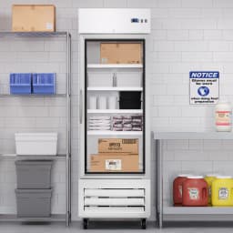 27 in. Commercial One Glass Door Convertible Reach-In Refrigerator/Freezer with 23 Cu. Ft. Capacity in Stainless Steel, ETL Listed (KM-RIC-1DGD) - Thumbnail 3