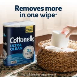 Cottonelle Ultra Clean Toilet Paper, 12 Mega Rolls - Thumbnail 4