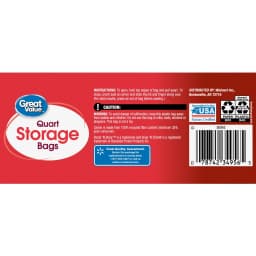 Great Value Fresh Seal Double Zipper Quart Storage Bag, 100 Count - Thumbnail 7