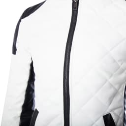 YODETEY Men Casual Color Matching Leather Stand-Up Collar Zipper Jacket Coats White 16(XXXXXL) - Thumbnail 9
