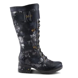 L'Artiste Kisha Boss Calf High Leather Boots – Hand-Painted Comfort - Thumbnail 5