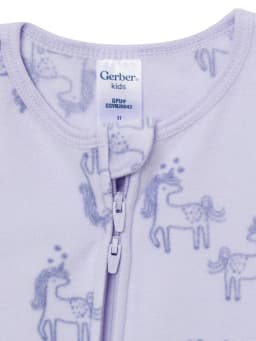 Gerber Baby and Toddler Neutral Microfleece 2-Way Zipper Blanket Sleeper Pajamas, 2-Pack, Sizes 0/3 Months - 5T - Thumbnail 4