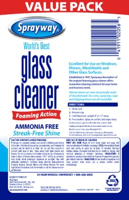Sprayway Glass Cleaner Foaming Aerosol Spray, 19 oz, 2-Pack, Ammonia-Free, Streak-Free Shine - Thumbnail 3