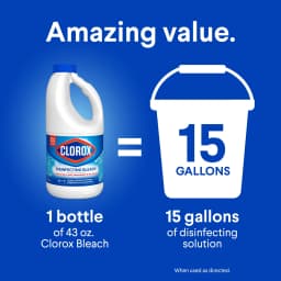Clorox Disinfecting Liquid Bleach Cleaner, Regular Scent, 43 fl oz - Thumbnail 9