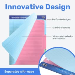IdeaStream Find It File Folder Notepad, Letter Size, Assorted Colors, Pack Of 12 Folders - Thumbnail 4