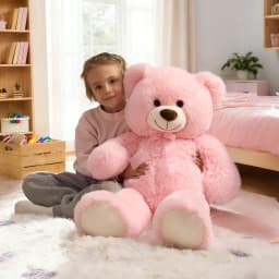 HollyHOME Giant Teddy Bear Big Plush Stuffed Animal Soft Cuddly Toy Gift for Girlfriend Kids Valentine's Day 36 Inch Pink - Thumbnail 4