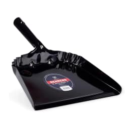 Behrens Portable Rectangular Galvanized Steel Corrugated Dustpan, Black - Thumbnail 2