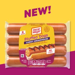 Oscar Mayer Stuffed Dogs, 8 Wieners, for Weeknight Dinners and Easy Grilling, Cheesy Smokehouse, No Fillers or By-Products, 15 oz - Thumbnail 2