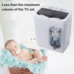 BAYUELSWU Portable Washing Machine14.3Lbs Twin Tub Washing Machine Low Noise for Home, Apartment, Dorms - Thumbnail 4
