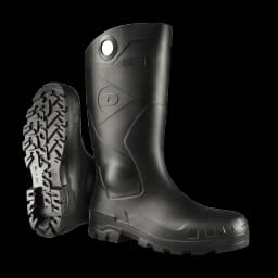Dunlop Chesapeake Plain Toe Rubber Boots for Men & Women – PVC - Waterproof - Lightweight Garden, Fishing & Rain Boots with Wide Calf – Black – Size 3–15 - Thumbnail 1