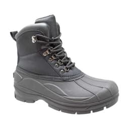 Mens Durable Nylon Winter Boots Lace Black - Thumbnail 1