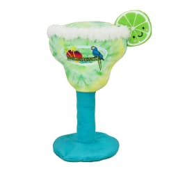 Multipet Margaritaville Margarita Glass, Plush Dog Toy, Squeaker and Crinkle Noise, Tie Dye Pattern with a Smiley Face Lime - Thumbnail 1