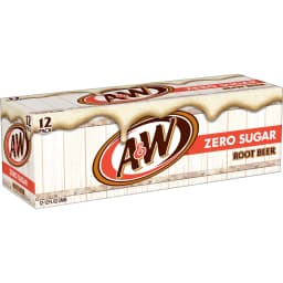 A&W Zero Sugar Root Beer Soda Pop, 12 fl oz, 12 Pack Cans - Thumbnail 12