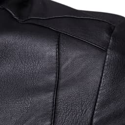 LoyisViDion Men's Leather Plus Fleece Jacket Motorcycle Jacket Warm Leather Jacket Black 8(L) - Thumbnail 4