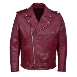 Fgnfyis Mens Leather Jacket Autumn Winter欧美 Fashion Large Size Zipper Motorcycle Coats for Men Red M - Thumbnail 4