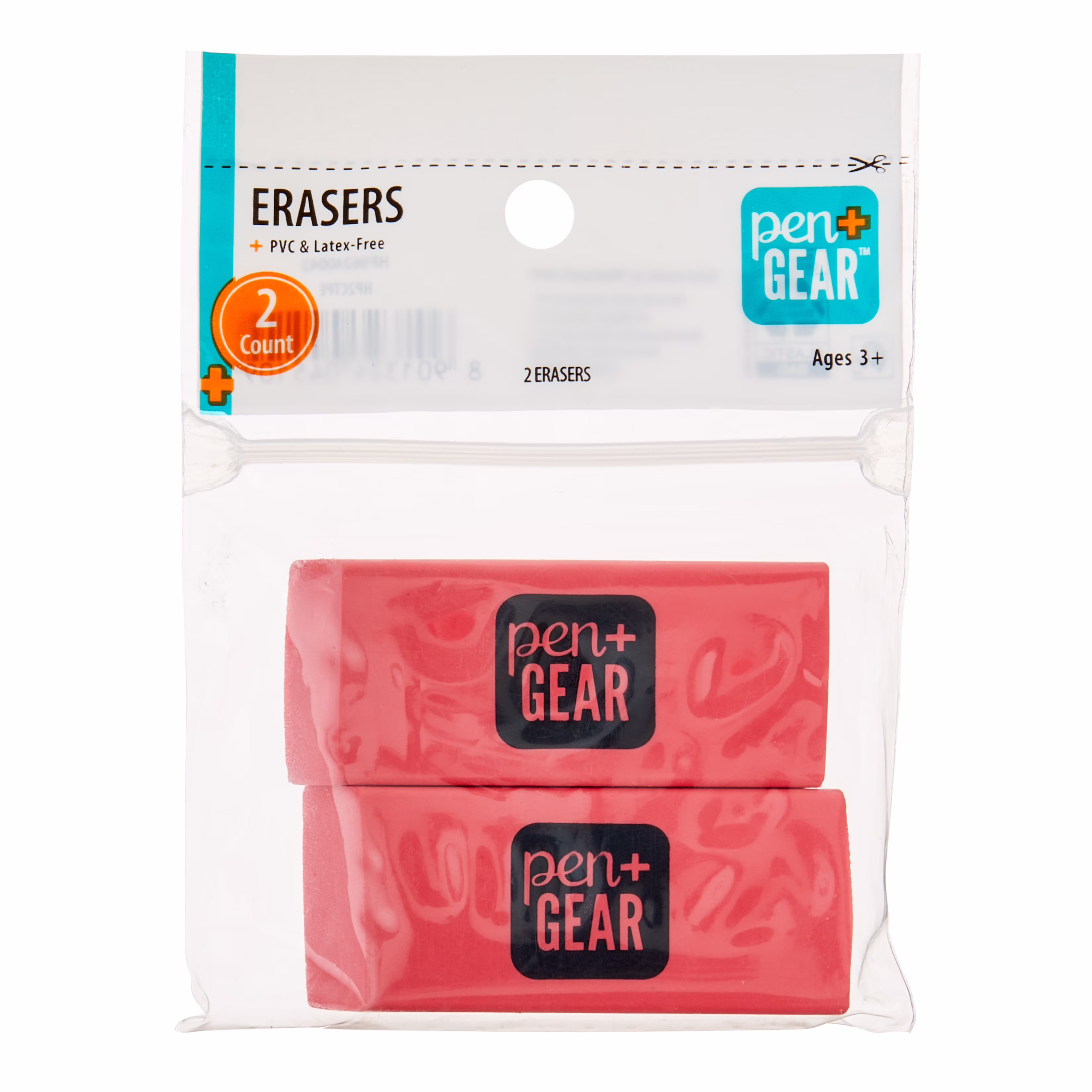 Pen+Gear Pink Block Erasers, 2 Count - Thumbnail 1