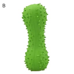 Visland Dog Chew Toy Flat Bones Shape Squeaky, Durable Natural Rubber Dog Teeth Cleaning Toothbrush for All Aggressive Chewers Small/Medium/Large - Thumbnail 2
