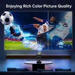 GCZ Projector with WiFi and Bluetooth, 1080P Support Portable Projector, Auto Keystone and Electric Focus - Thumbnail 5