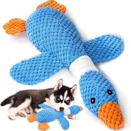 Vitscan Upgraded Goose Indestructible Dog Toys for Aggressive Chewers Small Medium Large Breed, Crinkle Squeaky Dog Toys Plush Dog Toy Puppy Chew - Thumbnail 1
