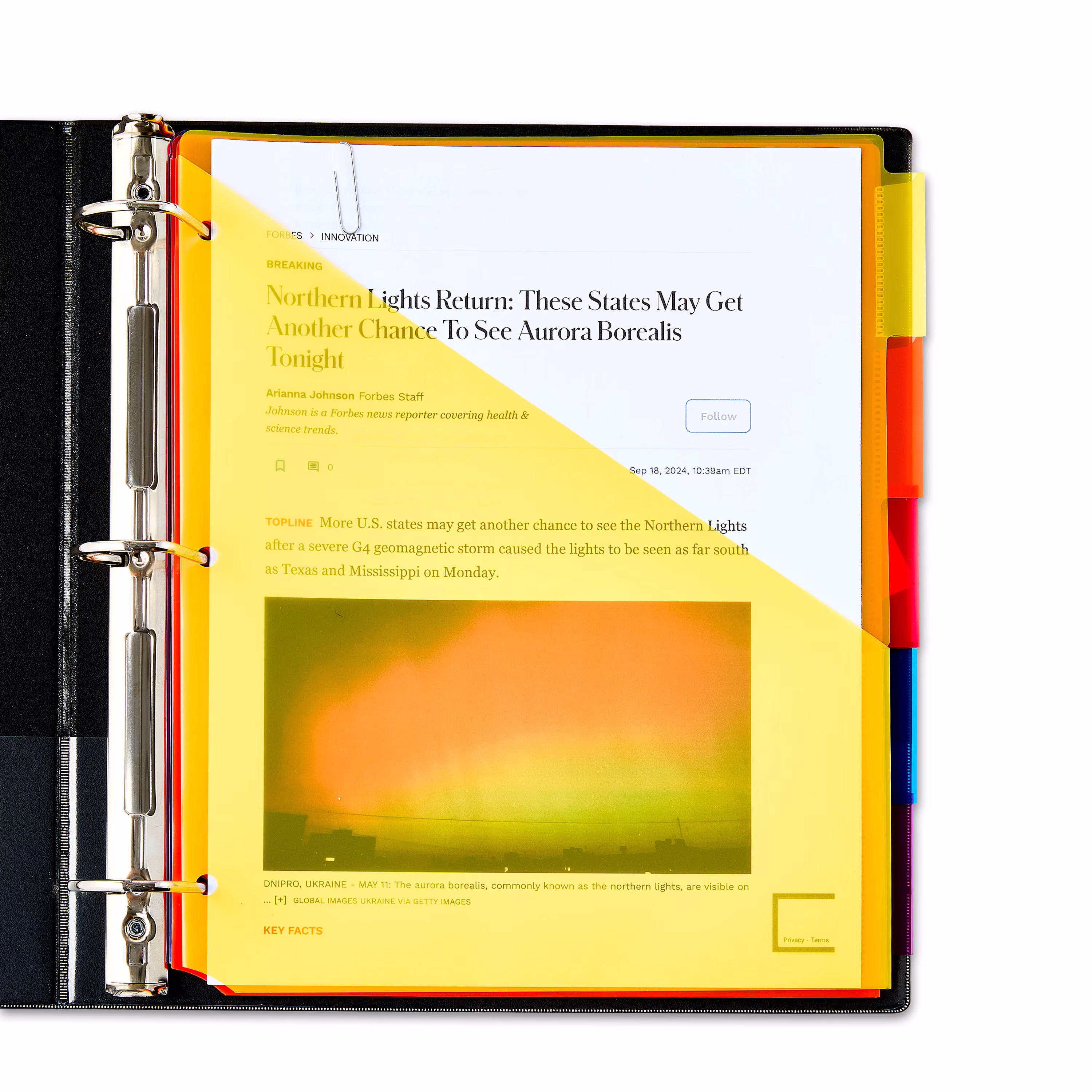 Pen+Gear Vibrant Color 8-Tab Dividers with Pockets - Thumbnail 5