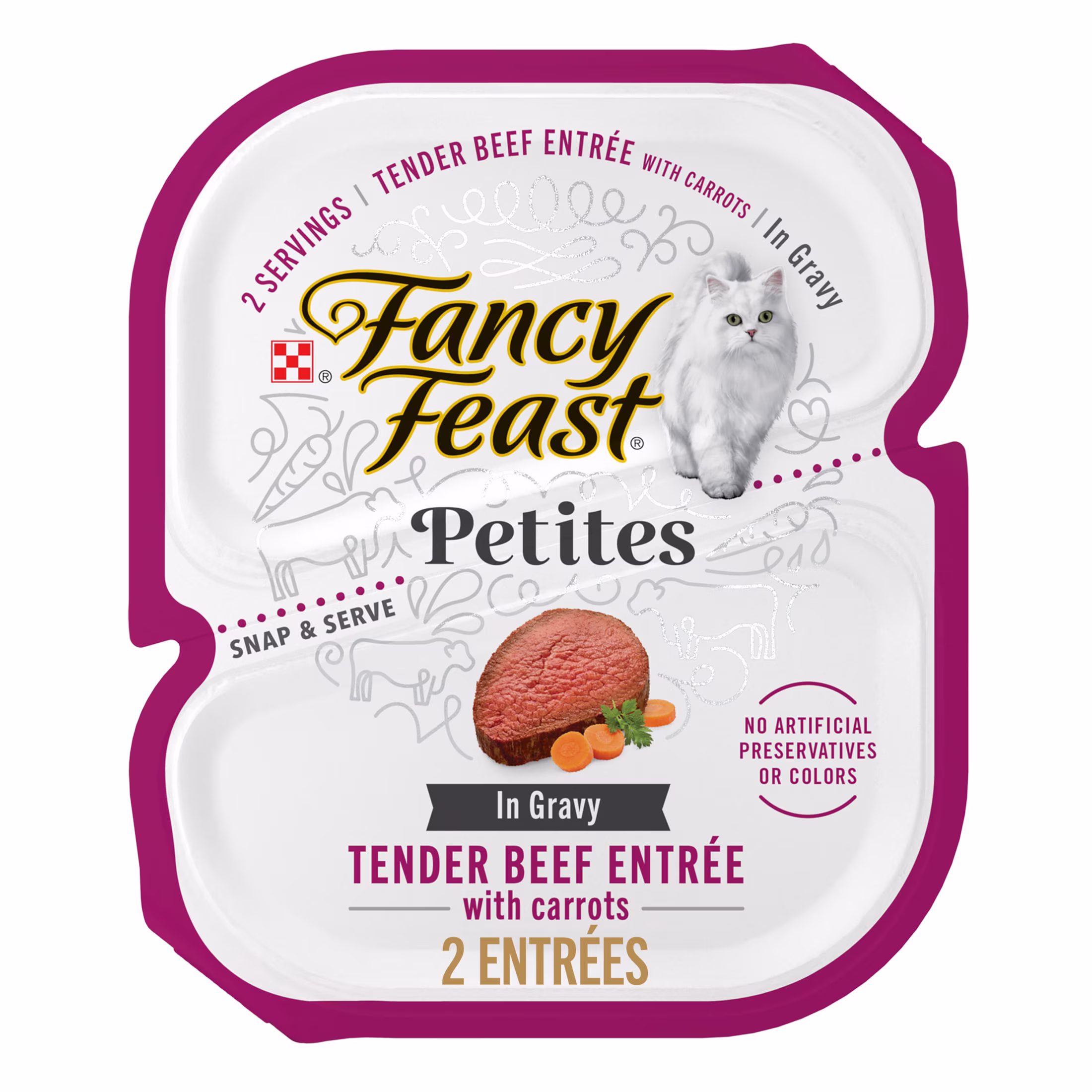 Purina Fancy Feast Petites Tender Beef Entree With Carrots in Gravy Gourmet Wet Cat Food Pate