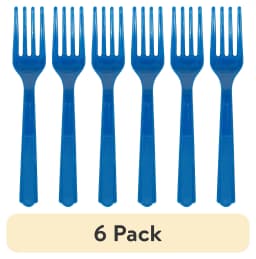 (6 pack) 24 Count Blue Disposable Plastic Forks by Way To Celebrate - Thumbnail 1