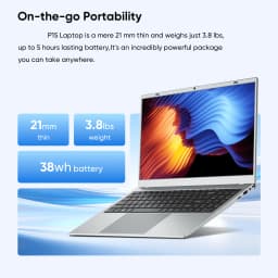 15.6" 1080p Laptop, Intel Pentium Gold 6500Y up to 3.4GHz 16GB RAM 256GB SSD, Slim Portable for Everyday Use, Home - Thumbnail 4