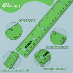 BAZIC Jeweltones Color Plastic Ruler 12" (30cm), School Supplies (4/Pack), 1-Pack - Thumbnail 7