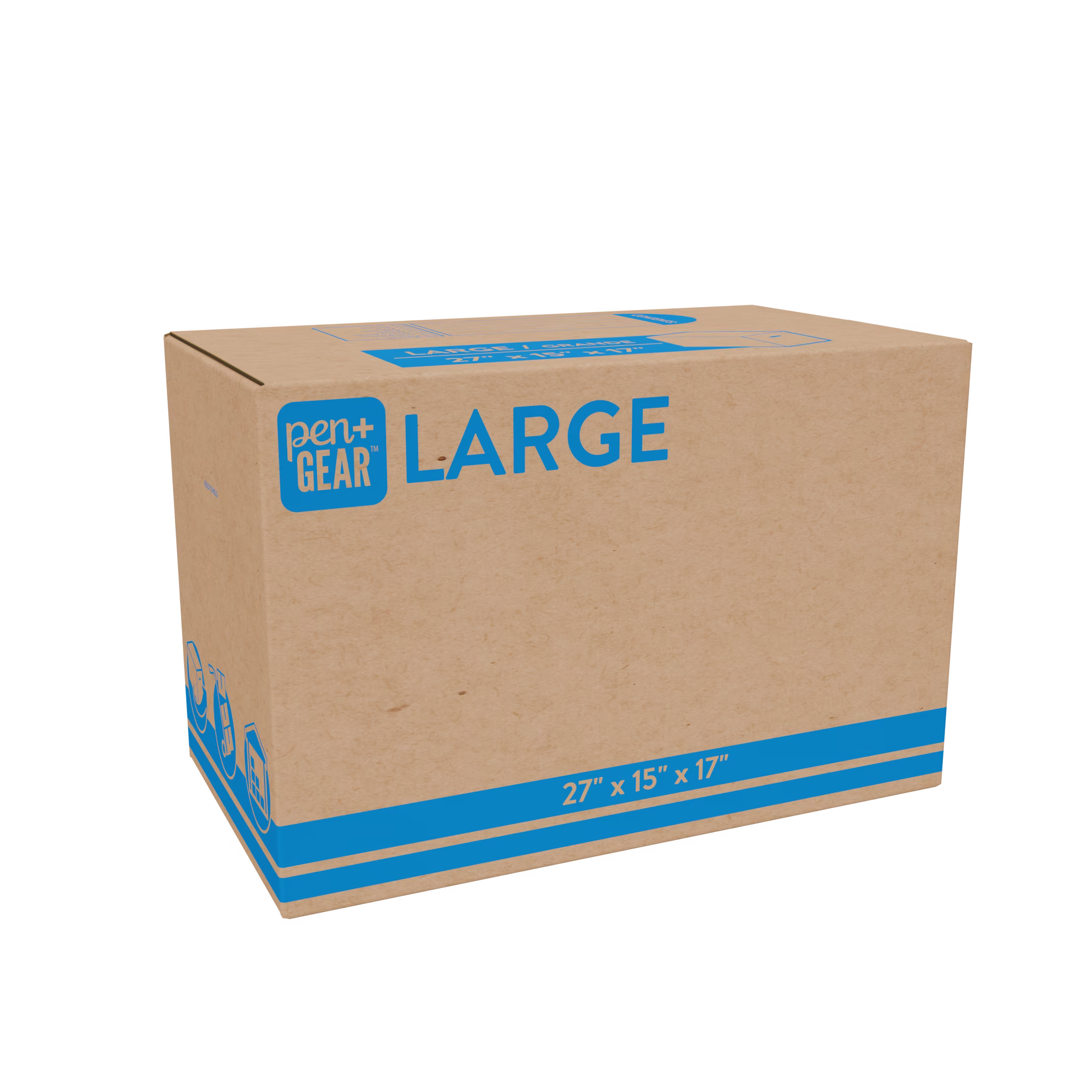 Pen+Gear Large Moving Boxes, 27L x 15W x 17H, Kraft - Thumbnail 2