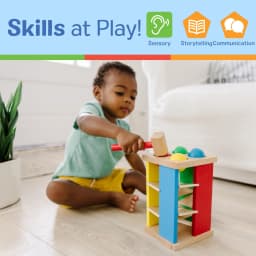Melissa & Doug Deluxe Pound and Roll Wooden Tower Toy With Hammer - Thumbnail 5