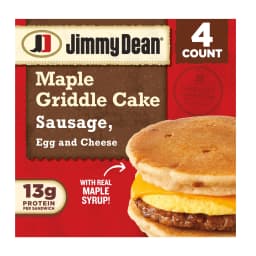 Jimmy Dean Frozen Breakfast Sandwich, Egg and Cheese Maple Griddle Cake, 4 Count - Thumbnail 1
