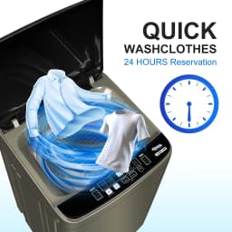 Kcpolre Portable Washing Machine, 17.8 lbs Full-Automatic Small Washing Machine for Apartment, 10 Wash Programs with Drain Hose Dorm Size Portable - Thumbnail 3