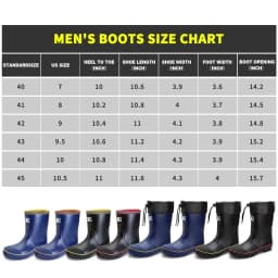Lcamaw Rain Boots for Men, Waterproof PVC Rubber Boots, Non-Slip Mid-Calf Garden Mud Boots, Comfortable Lightweight Fishing Boots for Yard Farm Hiking Outdoor Work, Size 9 - Thumbnail 6