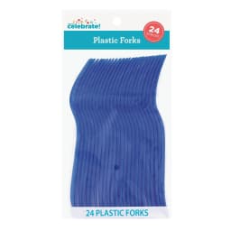 24 Count Blue Disposable Plastic Forks by Way To Celebrate - Thumbnail 4