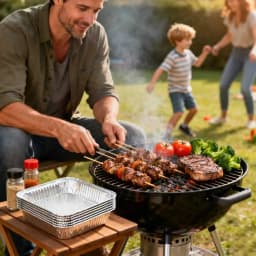 20 Pcs Disposable Aluminum Foil Pans，8“ Square Tin Foil Bakeware for Baking Cakes, Breads, Storing, Prepping - Thumbnail 4