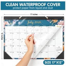 Deli 2027 Desk Calendar 18 Monthly 17 x 12" Desktop/Wall Calendar, Thick Paper with Julian Dates and Block for Home School Office - Thumbnail 3
