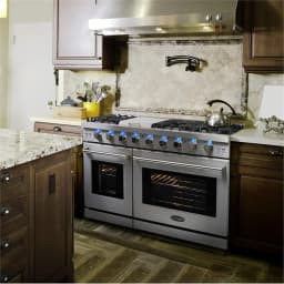 Cosmo 48 in. Double Oven Gas Range & Dishwasher & Wine Cooler & Refrigerator Set - Thumbnail 16