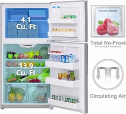 Smad 30 in Freestanding Top Freezer Refrigerator 18.3 Cu ft Stainless Steel 2 Door - Thumbnail 6
