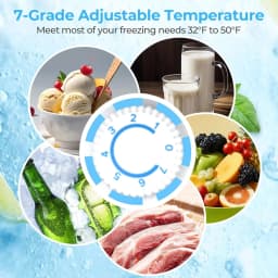 FREE VILLAGE 2.56 Cu.Ft Mini Fridge with Freezer,Small Refrigerators with 7 Adjustable Thermostat,Low Noise,Energy Saving,Compact Refrigerators - Thumbnail 7