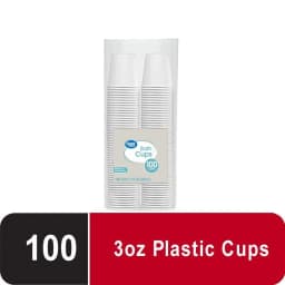 Great Value Bath Disposable Plastic Cups, White, 3 oz, 100 Count - Thumbnail 1