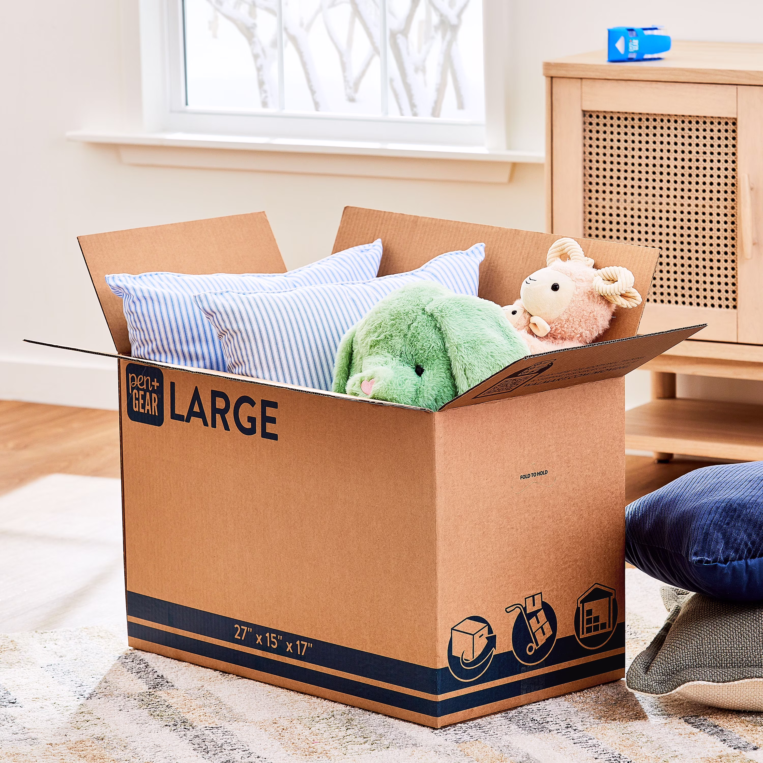 Pen+Gear Large Moving Boxes, 27L x 15W x 17H, Kraft - Thumbnail 7