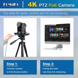 FoMaKo 4K PTZ Camera HDMI NDI 20X Live Streaming Camera Bundle(K20UH+KC608) - Thumbnail 4
