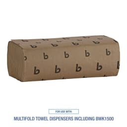 Boardwalk Multifold Commercial Paper Towels, Natural, 250 Towels/Pack, 16 Packs/Carton, 9 x 9.45 inches - Thumbnail 6