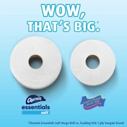 Charmin Essentials Soft Toilet Paper 12 Mega Rolls, 330 Sheets Per Roll - Thumbnail 3