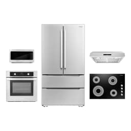 Cosmo 5 Piece Kitchen Appliance Package With 36" Electric Cooktop 30" Under Cabinet Range Hood 24" Single Electric Wall Oven 24.4" Countertop - Thumbnail 1