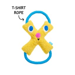 BARK Jinxie Blue Yellow Play Pal Buddy Plush Dog Toy, All Size Dogs - Thumbnail 2