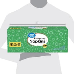 Great Value Everyday Paper Napkins, White, 400 Count, 1-Ply Disposable - Thumbnail 8